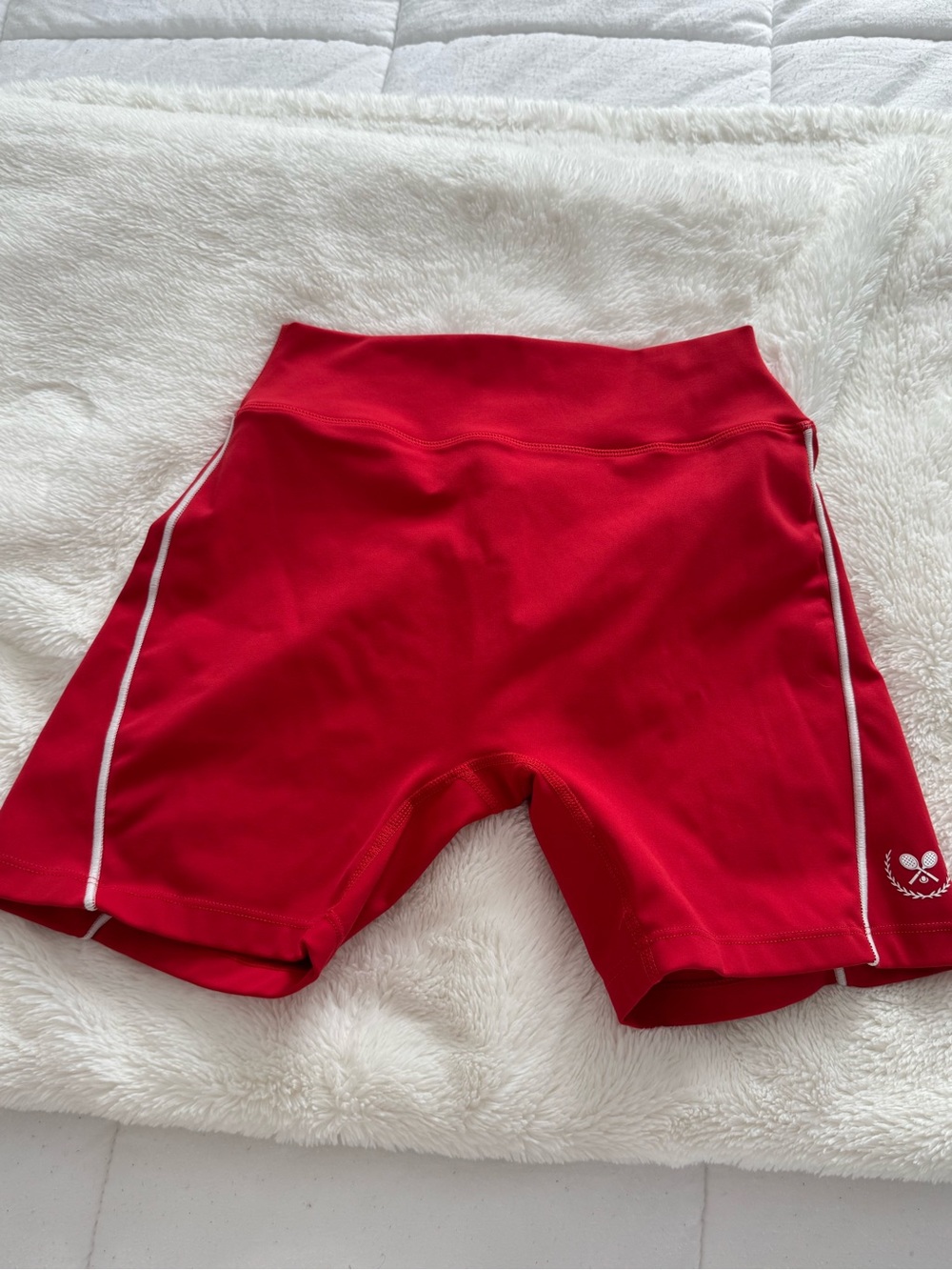 YoungLA Red Athletic  Shorts with White Trim
